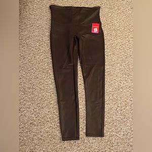 Spanx Faux Leather Leggings in Wine, Size XL